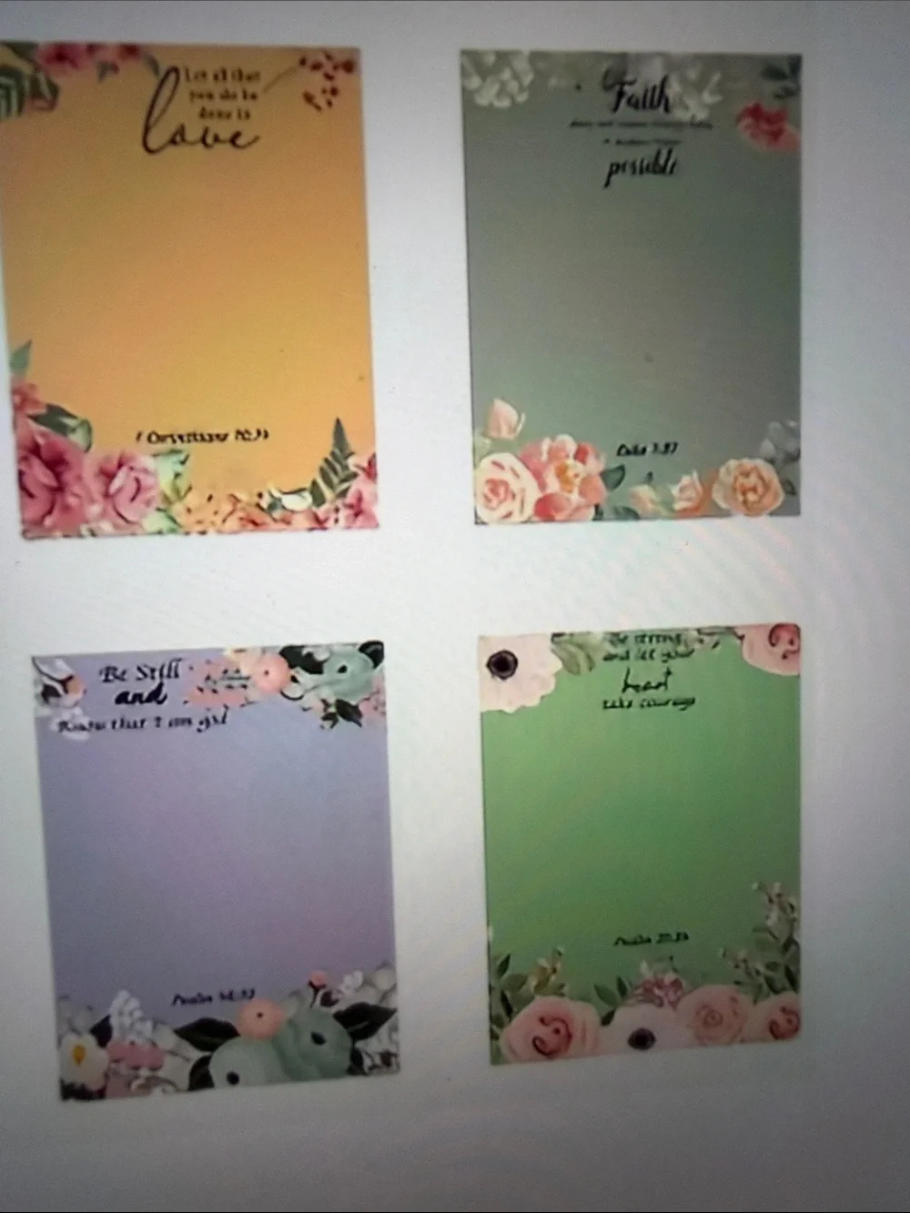 ❣️5/$25❣️4- adhesive assorted bible verses, note pads.  🆕